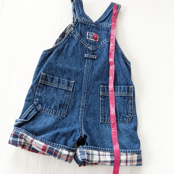 CHILDREN'S PLACE toddler boy plaid lined bib Overalls Shortalls - Picture 9 of 10